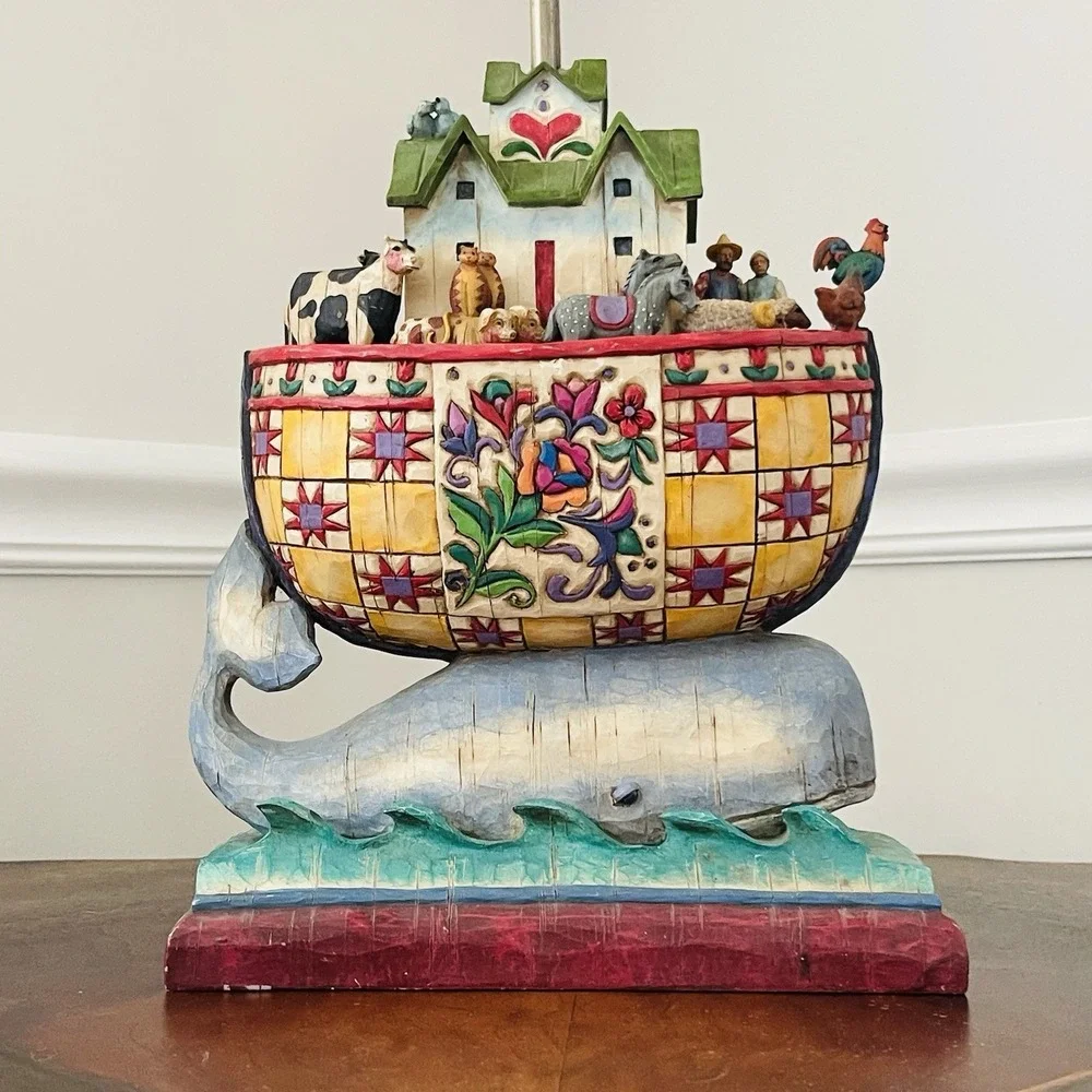 Jim‎ Shore Heartwood Creek Noah's Ark Table Lamp Children's Decor 2004
